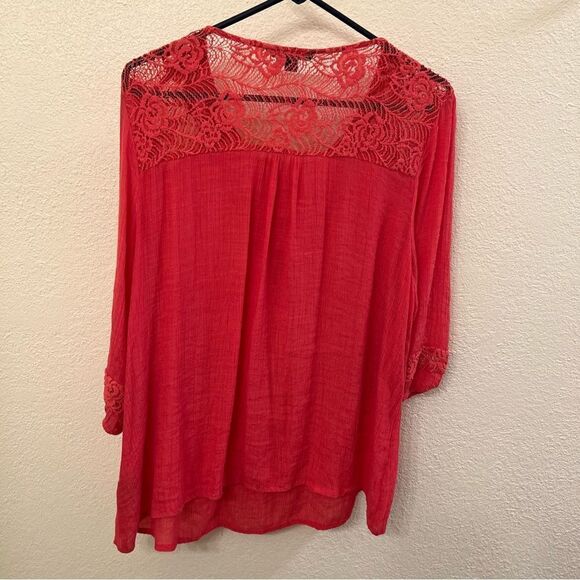 Zac & Rachel Apricot Long Sleeve Top (Size 1X) - Picture 4 of 5